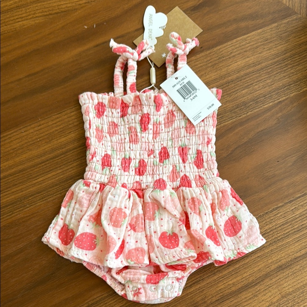 Angel Dear Pink and Red Diaper Cover with Ruffled Design